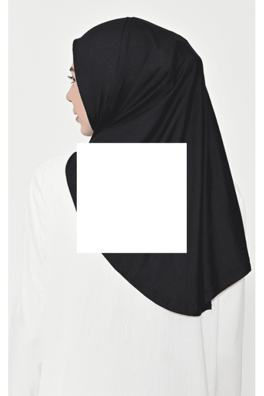 Naira Segitiga Instan Black - Hijab Tencel Modal Micro 